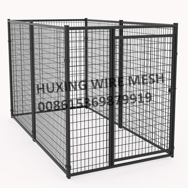 Black Welded Wire Pet Kennel Modular Dog Kennel Box Kit Anping Huxing