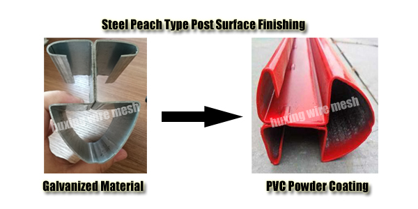 PVC Powder Coated Curvy Welded Wire Garden Fence Steel Peach Post
